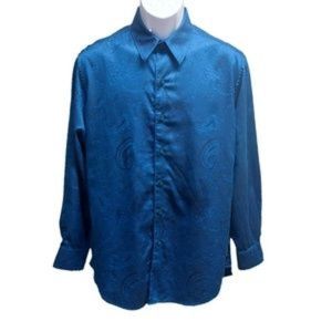 Robert Graham Shirt Teal Paisley Cotton Medium EUC